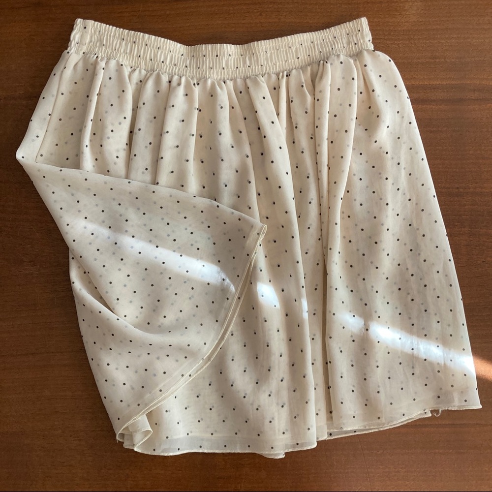 American Apparel Chiffon Polka Dot Skirt | Nude & Black | XS/S